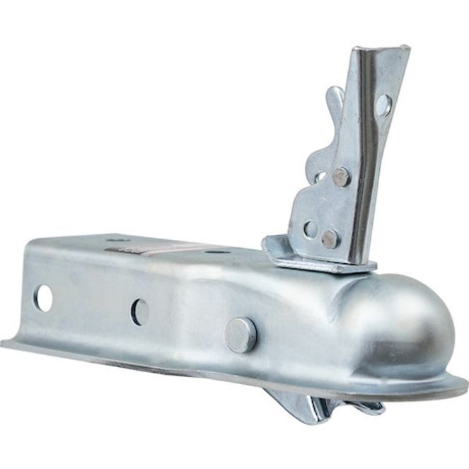 0091060Z - Straight Tongue Coupler - 2 Inch Ball, 2-1/2 Inch Channel, 300 Pound Tongue Weight, Zinc Plated