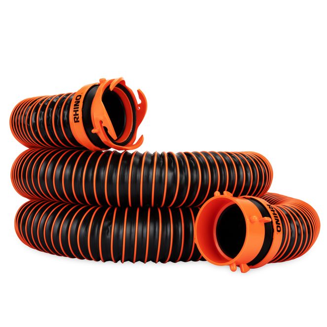 39863 - RhinoEXTREME 10' RV Sewer Hose Extension Kit with Pre-Attached Rhino Swivel Bayonet & Reusable Locking Rings — Crush & Abrasion-Resistant Hose